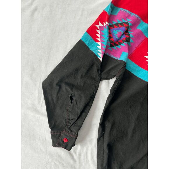 Southwest Canyon Western/Aztec Style Long Sleeve Pullover Shirt, Size L, Cotton - Picture 2 of 10